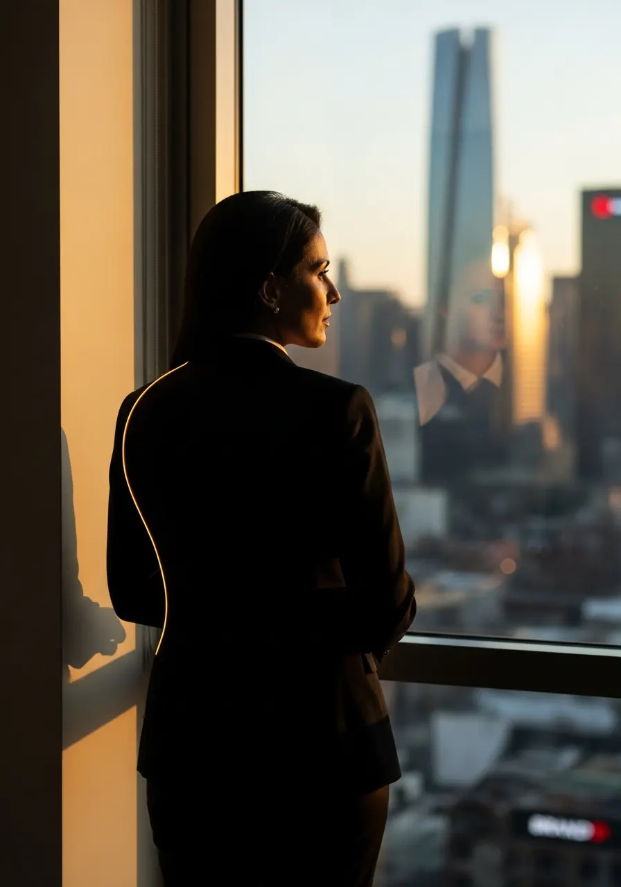 Persona observando el horizonte de la ciudad